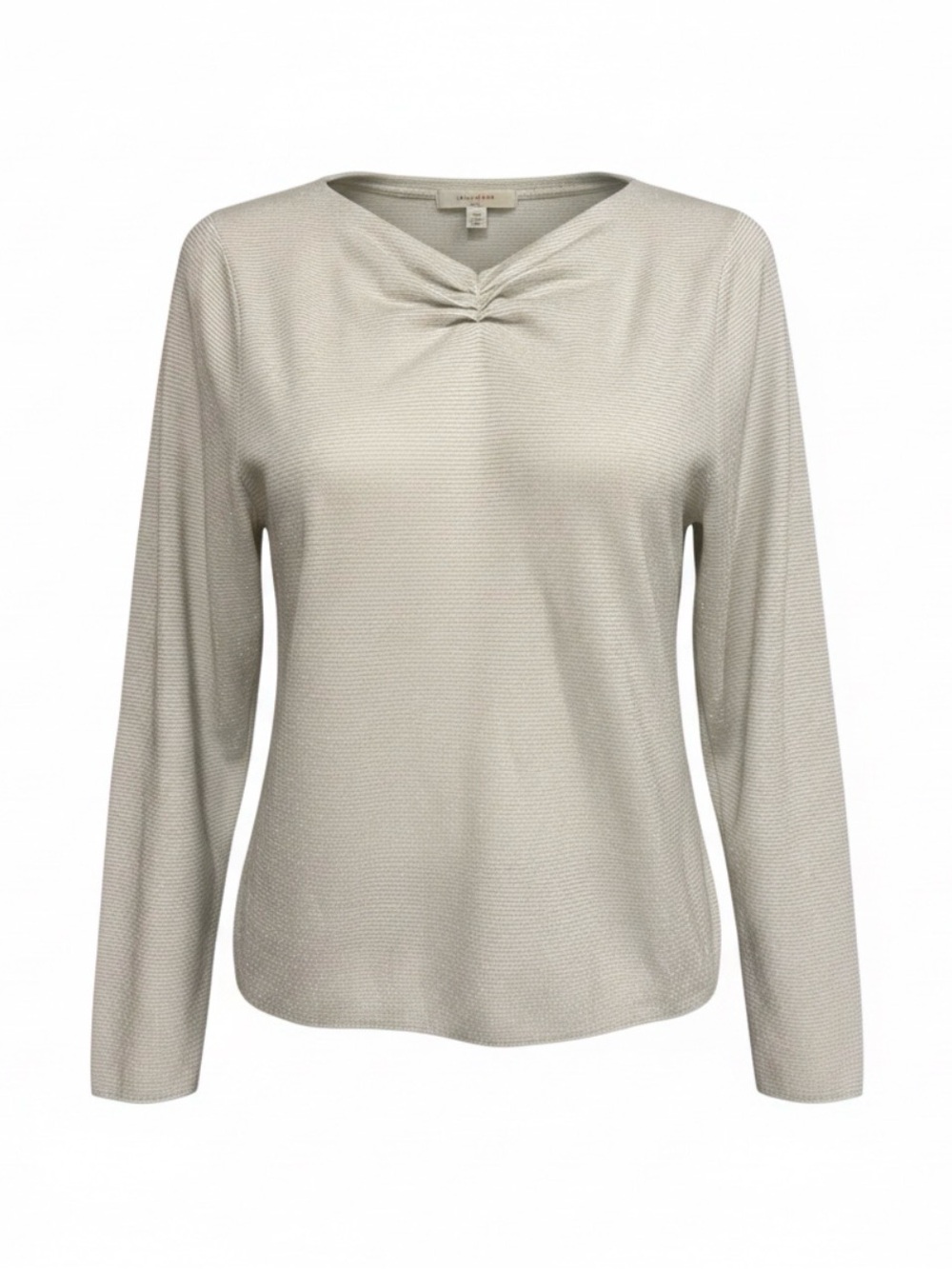 Lafayette 148 New York Cream Long-Sleeve Knit Top with Twist Neckline